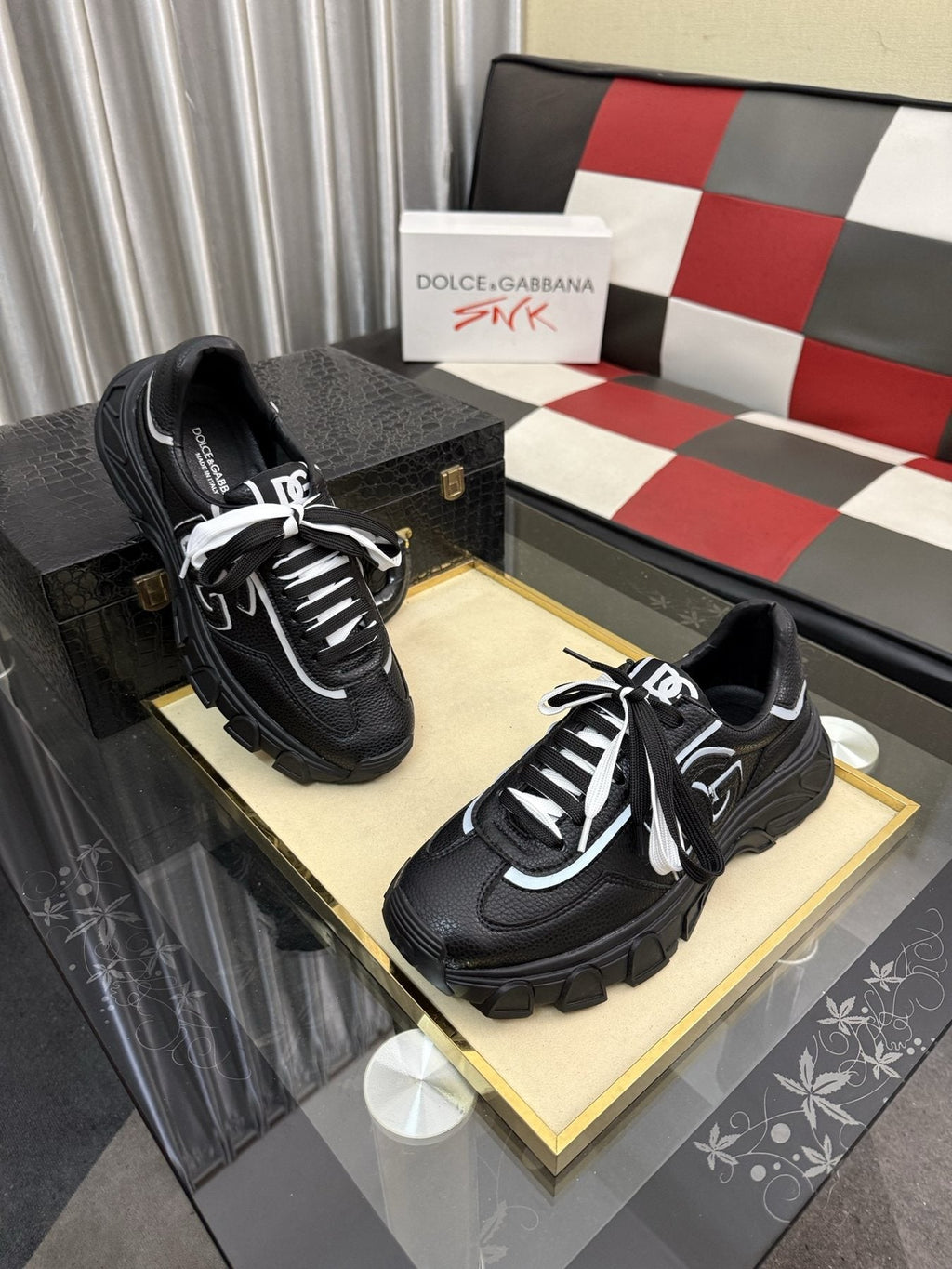 Dolce & Gabbana Black Accent Low-Top Sneakers